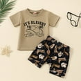 thumbnail image 2 of HCNTES Toddler Boy's 2 Piece Short Sets Outfits Clothes Sets T-Shirt and Denim Shorts Sets for Weekend Adventures,18-24 Months, 2 of 9