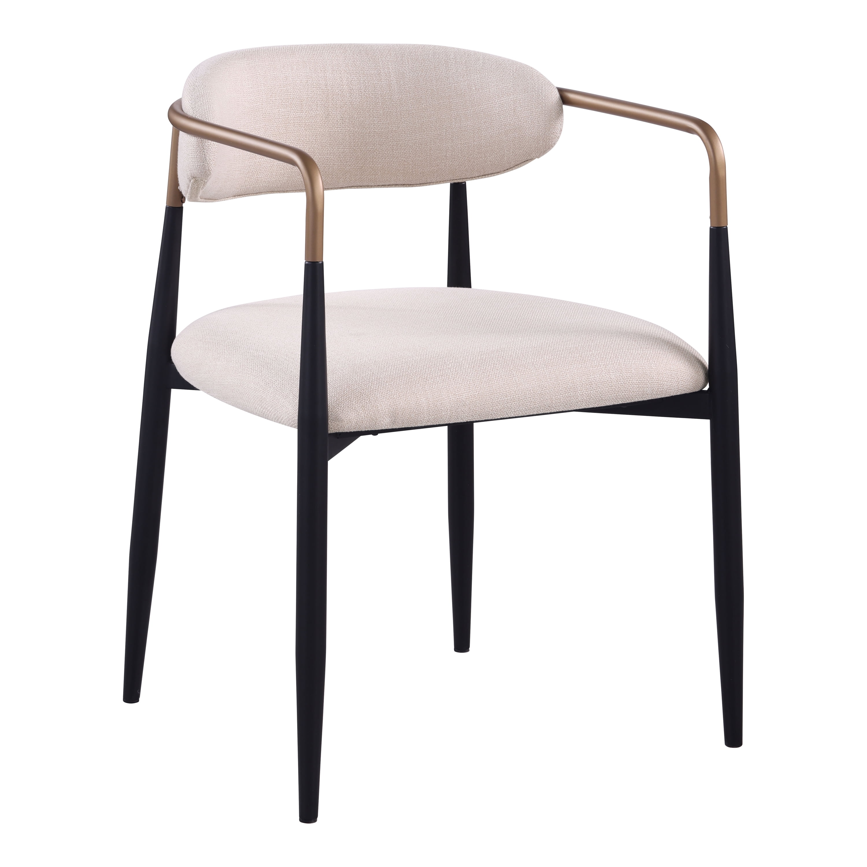 Furniture of America Stella Modern Upholstered Dining Chairs, Natural (Set of 2)