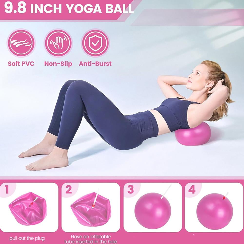 zhansiyang Pilates Essentials Kit Home Equipment Set for Women Beginners 13-Piece Pink Includes Pilates Ring Resistance Bands Yoga Ball