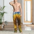 thumbnail image 4 of Salouo Sky Golden Sunflower Field Print Pajama Pants for Men, Lounge Pants Elastic Waistband Casual Men's sleepwear Loungewear Sleep Pajama Pant -Medium, 4 of 7