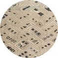thumbnail image 1 of Ahgly Company Machine Washable Indoor Round Abstract Dark Almond Brown Area Rugs, 5' Round, 1 of 7