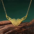 thumbnail image 2 of Stainless Steel Witchcraft Celtics Knot Long Chain Wings Necklace for Men Women Steel Color Geometry Jewelry Party Gift, 2 of 5