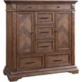 thumbnail image 2 of New Classic Furniture Mar Vista Solid Wood 6-Drawer Door Chest in Brushed Walnut, 2 of 6