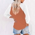 thumbnail image 5 of Hearthz Raglan 3/4 Sleevet Shirts for Women V Neck Baseball Jersey Patchwork Dressy Tops for Women Fall Cute Blouses for Women, 5 of 7