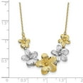 thumbnail image 4 of Diamond2Deal 10K Two-Tone Gold Diamond-Cut Flower Cable Chain Necklace for Women 18", 4 of 6
