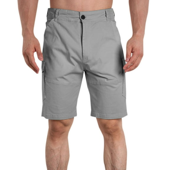 OWMEOT Mens Cargo Shorts Summer Outdoor Travel Shorts Multi-Pocket Cotton Breathable Work Shorts Fishing Golf Short Pants