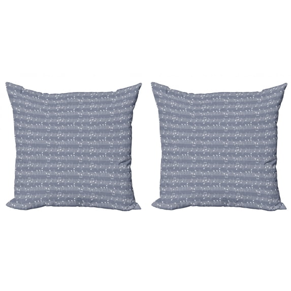Ambesonne Grey Throw Pillow Cover 2 Pack, Piano Jazz Melody Music, 24", Pale Lavender