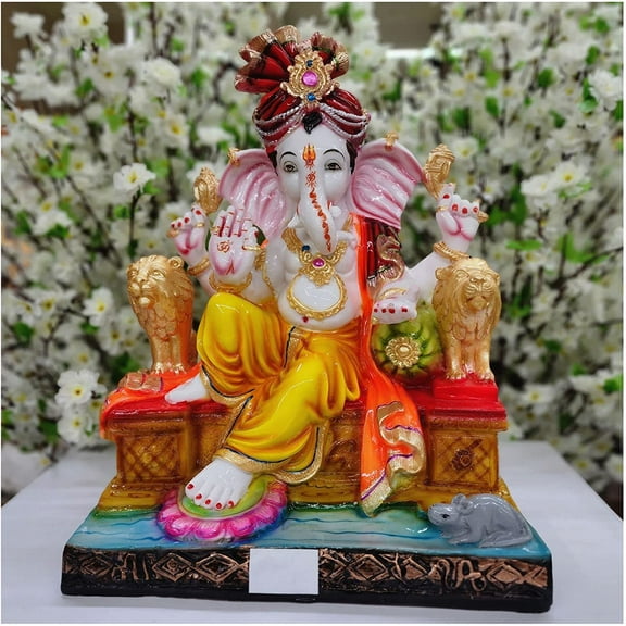 Lord Ganesha Statue in Resin Ganesha Sculpture Elephant God Statue Ganesha Figurine Good Luck God for Gift Indian God Statue Gift for New Beginning Ganesh Statue Ganesh Murti God - AtoZ India Cart