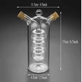 thumbnail image 3 of WINAKUI Dispensador de aceite de oliva y vinagre, botellas de vinagrera 2 en 1, vidrio doble transparente para recipiente de cocina, 3 of 5