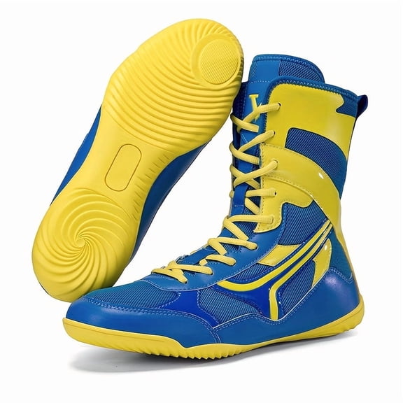 Men's Indoor Training Boxing Shoes, Wrestling Sneakers, Casual Wear- High-Top Fitness Shoes