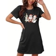 thumbnail image 4 of Camisón corto de talla grande para mujer, camisón de manga corta con estampado de pecho a la moda, camisón para mujer, 4 of 5