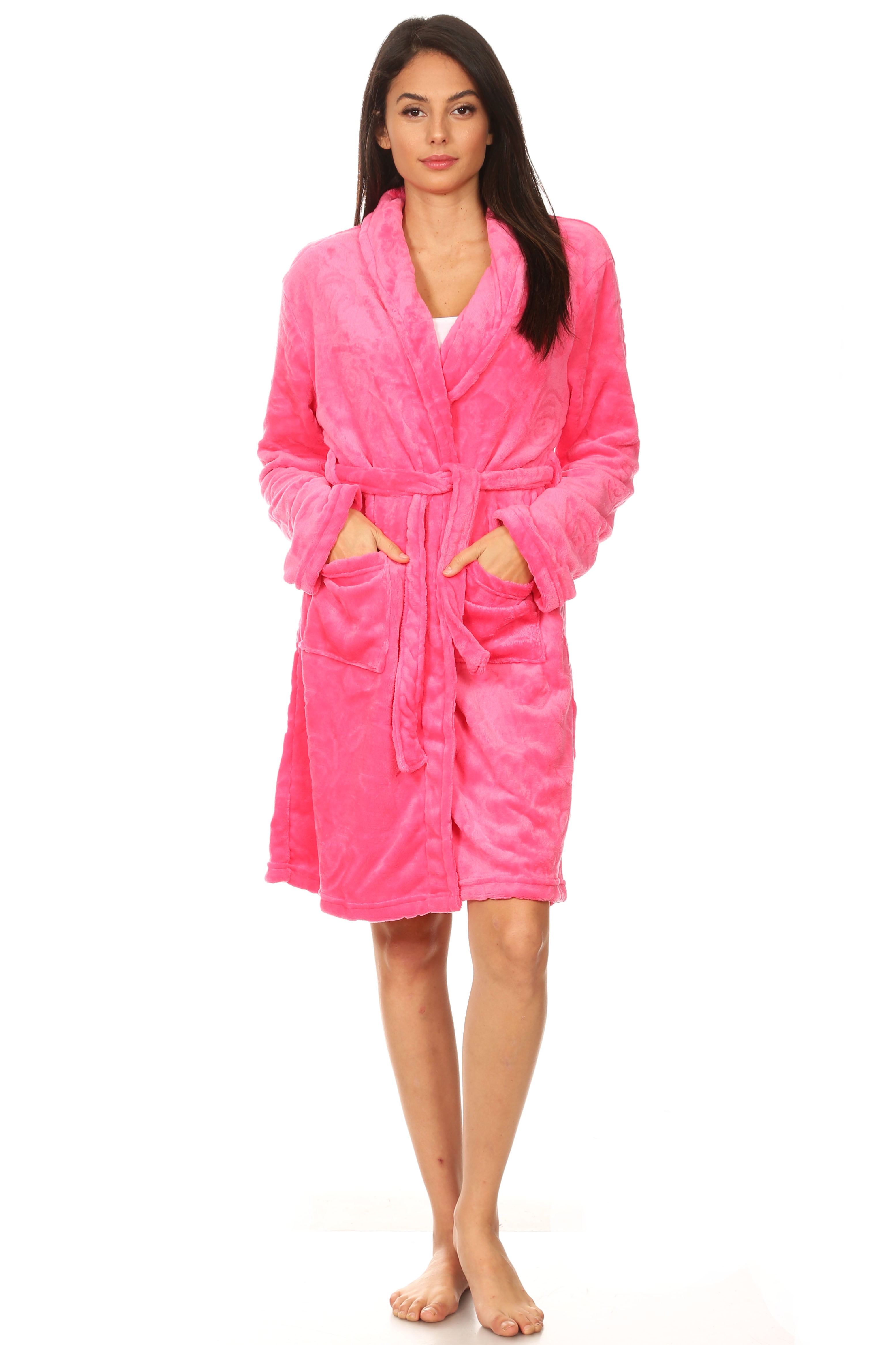 Fashion Brands Group - Women Spa Robe Long Plush Bath Robe Super Soft ...