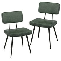 YYAo Dining Chairs, Kitchen Dining Room Chairs,Dining Chair Set of 2 with Padded Backrest and Seat-Dark Green