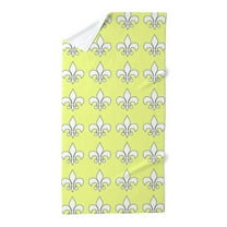 CafePress - Yellow And White Fleur De Lis - Large Beach Towel, Soft 30"x60" Towel with Unique Design