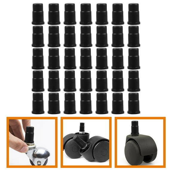 Worgeous 35Pcs Caster Sockets with PVC Caster Fitting Insert for Wooden Furniture Compatibility
