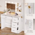 thumbnail image 6 of Homall Makeup Vanity Desk with LED Lighted Mirror and Power Outlet, Stylish Functional Vanity Table for with 4 Drawers and 3 Shelves for Bedroom, White, 6 of 7