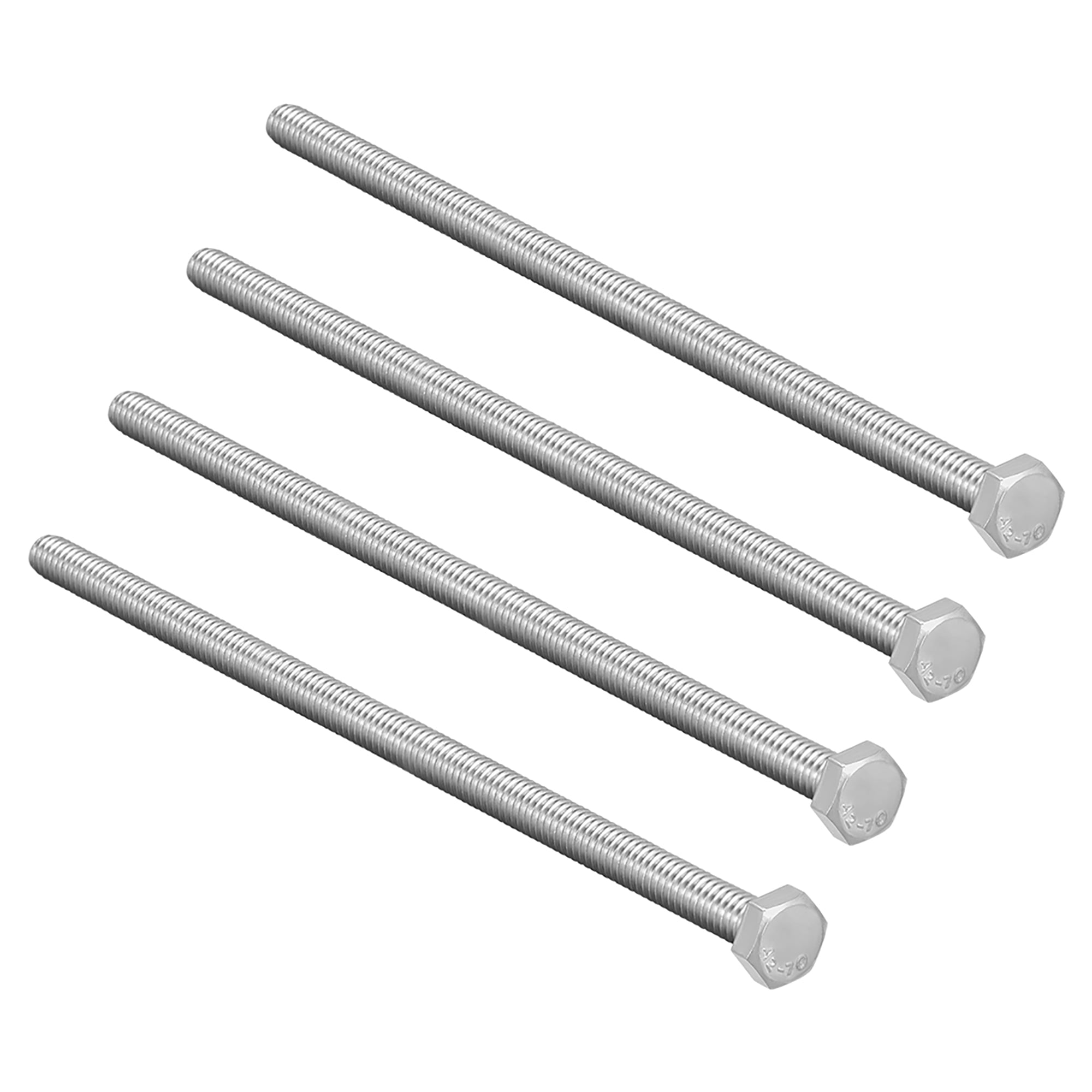 M10 Hex Head Set Screws Fully Threaded Hex Tap Bolts A2-70 304 Stainless Steel 