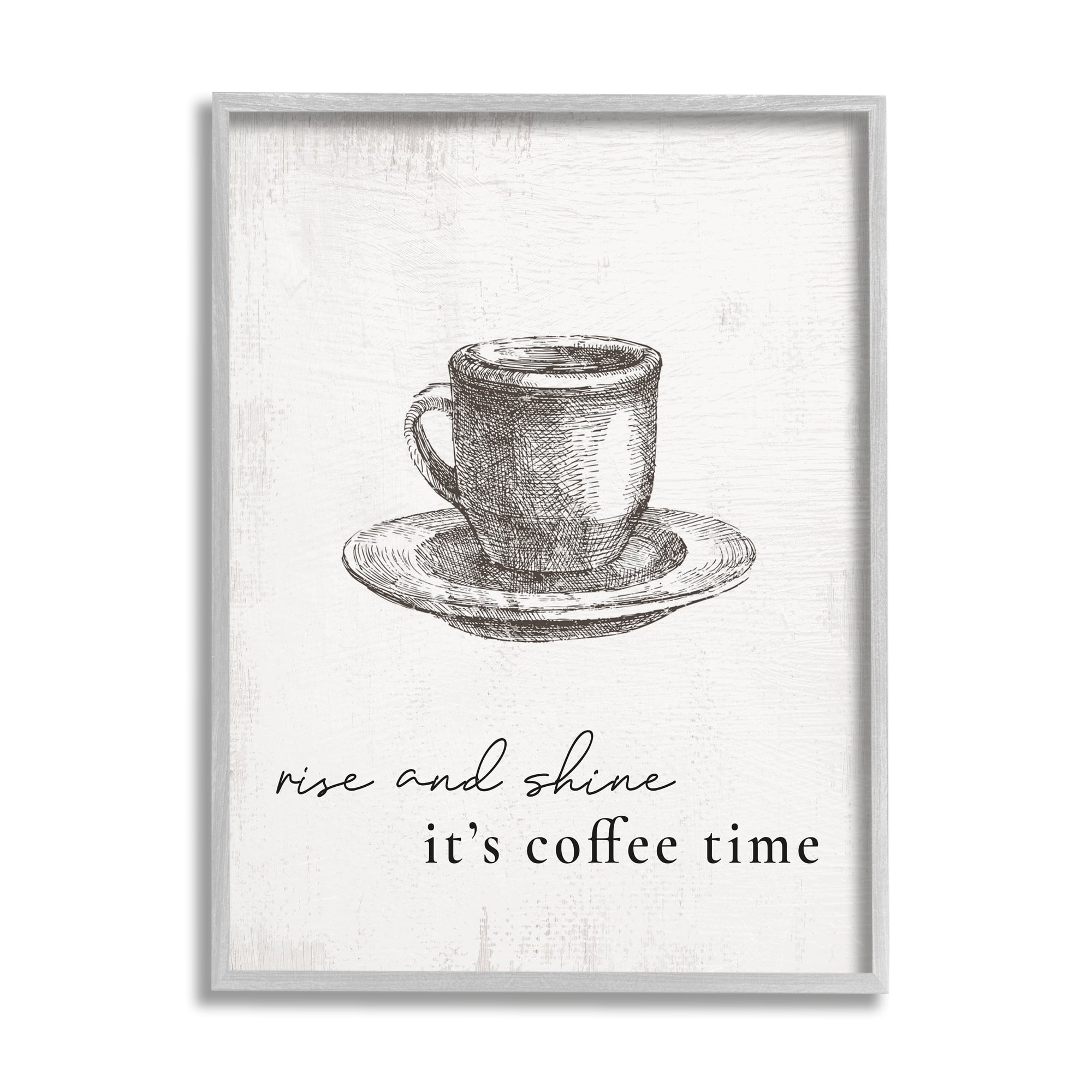 Stupell Industries Rise and Shine Coffee Time Morning Inspirational Phrase,16 x 20, Design by Daphne Polselli