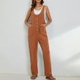thumbnail image 4 of Économies d'Été! wmjolc Combinaison Extensible pour Femmes Combinaison Décontractée d'Été Boutonnée Mode Été 2024 Combinaison de Gym Athlétique, 4 of 7