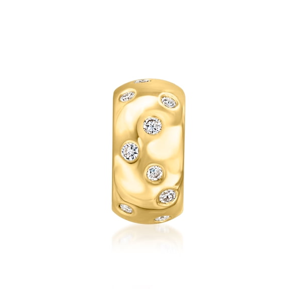 Ross-Simons 0.20 ct. t.w. Scattered Lab-Grown Diamond Bead Charm in 18kt Gold Over Sterling, Women's, Adult