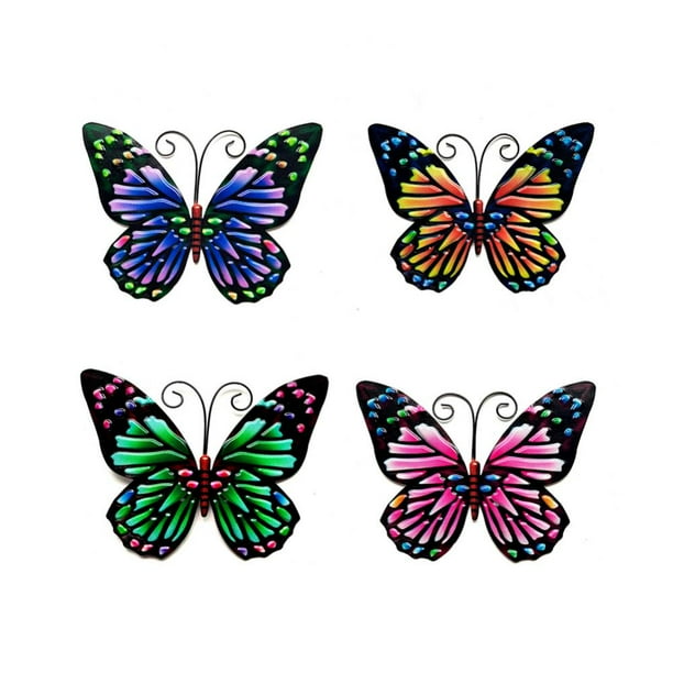 4 Pack Large Metal Butterfly Wall Art Outdoor Decor, 6.3" Butterflies