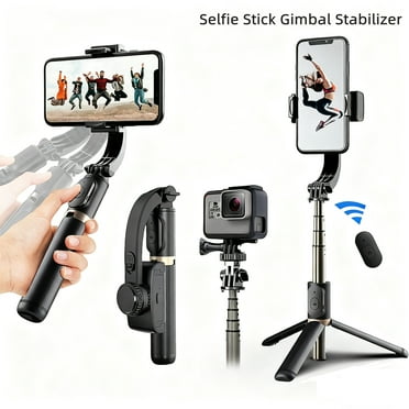 ME 4 in 1 Selfie Stick Gimbal Stabilizer, 360°Automatic Rotation, Auto Balance, Gimbal Stabilizer for Smartphone with Wireless Remote, 1-Axis Phone Gimbal for Vlog, Live Broadcast (Black)