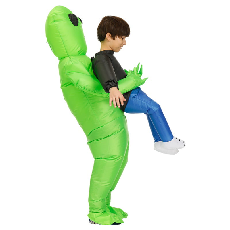 Adult Kids Inflatable Green Alien Costume Funny Halloween Cosplay Party Suit US