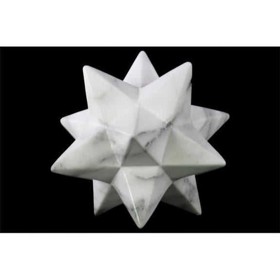 Ceramic Sculpture Gloss Finish White 6.5"H
