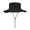 thumbnail image 3 of Sombrero de cubo, sombrero para el sol, gorras de playa, secado rápido, ala ancha, gorras de camping de verano, pesca Negro, 3 of 7