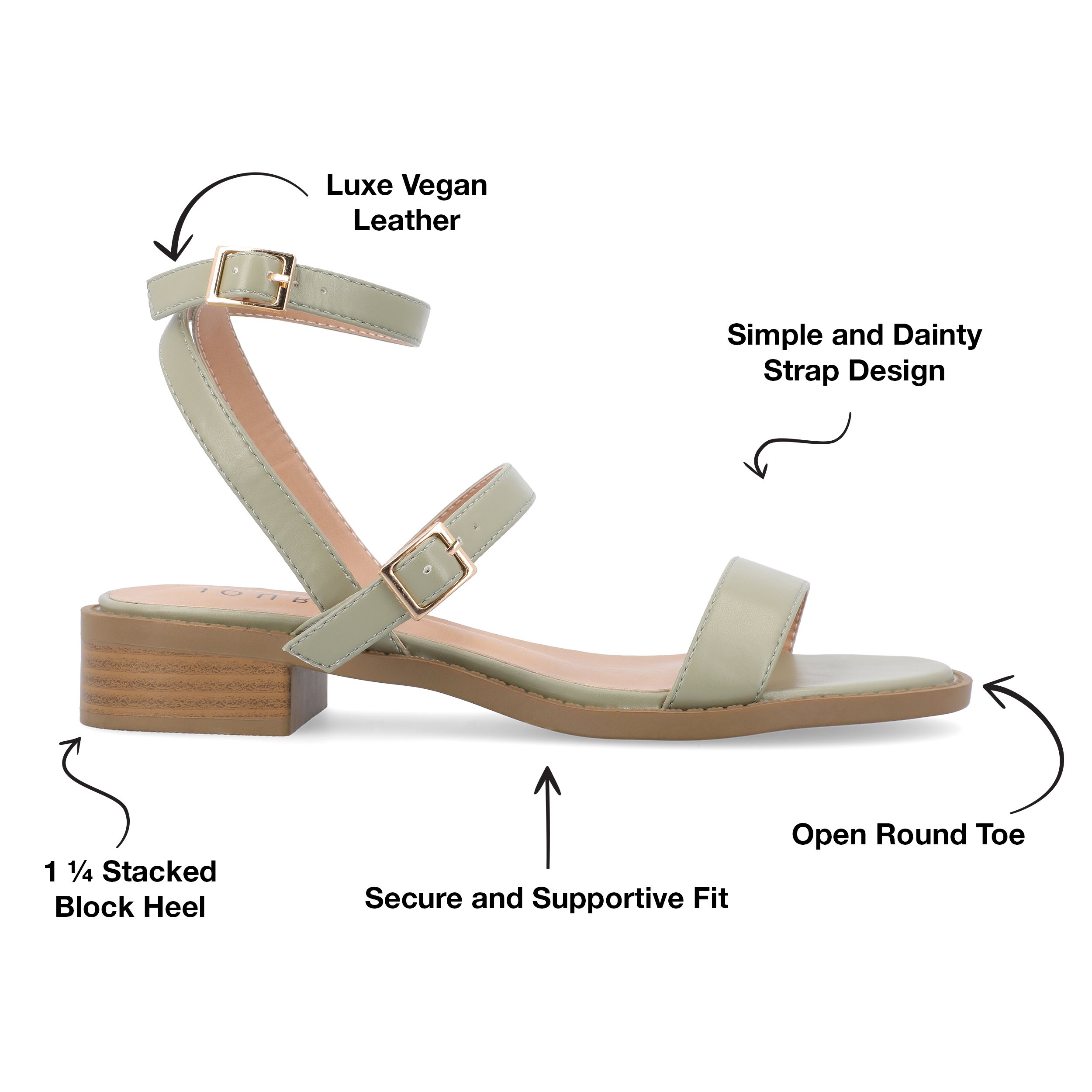Journee Collection Womens Gigie Faux Leather Open Toe Ankle Strap