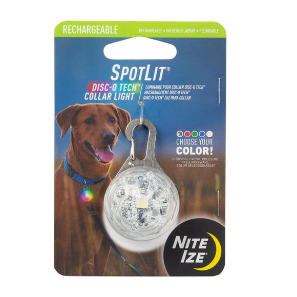 Collar Light Nite Ize SpotLit recargable con mosquetón Disco