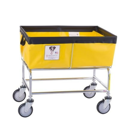 R&B Wire Products 463Y 3 Bushel Elevated Truck with Sewn On Vinyl Nylon Liners, Yellow - 29 x 22.5 x 12 x 27 in.