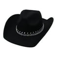 thumbnail image 4 of Wide Brim Hat Summer Photo Props Western Cowboy Hat for Travel Beach Outdoor Black, 4 of 9