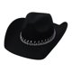 thumbnail image 4 of Sombrero de vaquero jinwen Negro de ala ancha para fotos y fiesta de compromiso, 4 of 8