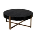 thumbnail image 2 of Modern Handcraft Drum Coffee Table 31.5 inch Round Coffee Table for Living Room,Small Coffee Table with Sturdy Pedestal,Black, 2 of 7
