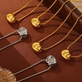 thumbnail image 4 of Zhuge Colgante de collar hecho a mano, engastado con colgante de falda pequeña de circonita, collar de acero de titanio (oro + blanco), 4 of 4