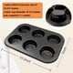 thumbnail image 2 of 2 moldes de acero premium para muffins, redondos, para cupcakes y brownies (negro, 6 tazas), 2 of 5