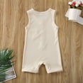 thumbnail image 3 of ITFABS Baby Summer Cotton Romper, Solid Color Sleeveless Button Ribbed Jumpsuit, 3 of 7