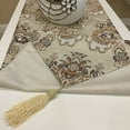 thumbnail image 5 of Chinese Classical Postmodern Jacquard weave embroidered luxury elegant table runners home decoration dinner table flag same mat (coffee color,32x180cm), 5 of 7