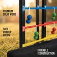 thumbnail image 5 of Bolaball Wooden Ladder Toss Game – Outdoor Ladder Ball Set for Backyard, Beach & Tailgating | Durable Wooden Frame | Soft Rubber Bolas | Carrying Case Included | Easy Assembly Family Yard Game, 5 of 7