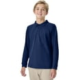 thumbnail image 3 of Classroom School Uniforms Adult Long Sleeve Pique Polo CR835X, M, SS Navy, 3 of 7
