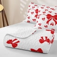 thumbnail image 4 of Erosebridal Red Bowknot Twin Quilt Set for Boys Girls, Cute Bow-tie Twin Coverlet Set, 2pcs, 4 of 7