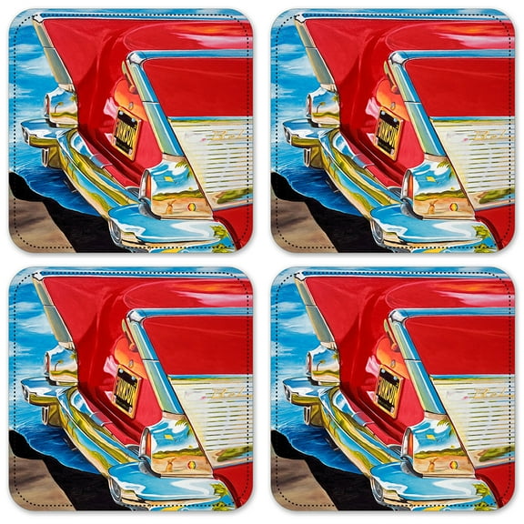 Vinyl Drink Coasters - Set of 4 - Chevy