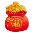 thumbnail image 2 of veasfak Lucky Bag Statue Piggy Bank Tabletop Ornament for Desk Shelf Spring Festival Fu Small, 2 of 7