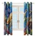 thumbnail image 3 of Ocean World Turtle Window Curtain Panels Grommet Blackout Curtains Blackout Curtains for Living Room, 3 of 7