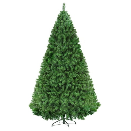 Kroyicegears Outdoor Christmas Tree Prelit - 6ft 7.5ft Flocked Christmas Tree with Lights - 12 Lighting & Modes Metal Hinges & Foldable Base