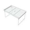 thumbnail image 2 of Kitchen Storage Containers Storage Rack White Wire Stacking Cabinet Shelf Stackable Foldable Stand Rack Desk Countertops Storage Holder Shelf Saving Shelf, 2 of 6