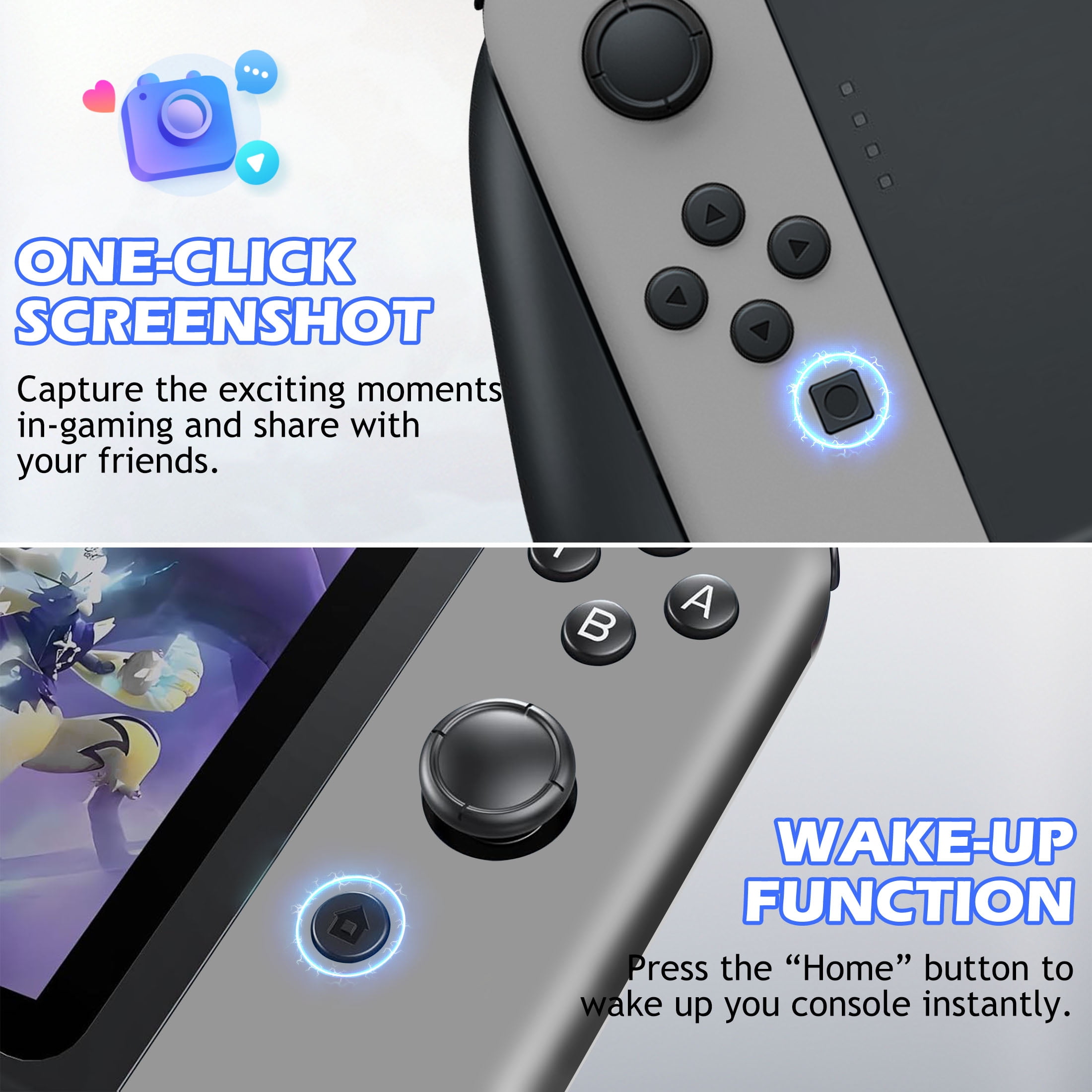 GDK120Nintendo Switch (L)/(R) グレー NEW Wireless Gamepad for Nintendo Switch Controller, L/R Switch