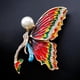 thumbnail image 4 of Elegante Broche de mariposa Pin Aleación Rhinestone Accesorios de joyería de mujer rojo, 4 of 9