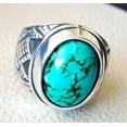 thumbnail image 3 of Tibetan Turquoise Ring, Silver Jewelry, 925 Silver Ring, Father's Day, AAA Natural Turquoise, December Birthstone Ring, Heavy Mens Ring, Spiritual Healing Gemstone, Christmas, Signet Mens Ring, 3 of 6